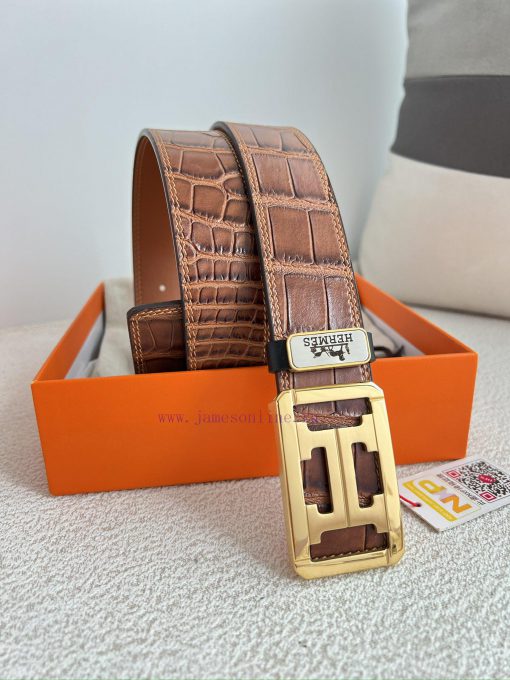 Hermes Hermes waist beltHanging buckle, classic pure steel material buckle head, double-side vkeux4j4 - Image 4
