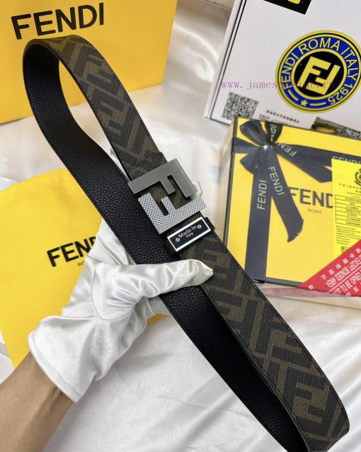 Belt FENDI Fendi ReproductionThe waistband is made of 100% top layer cowhide, ensuring a dou h827o38n - Image 7