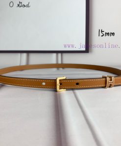Herm è s women's needle buckle belt imported top layer cowhide, earthy yellow palm pattern s 0ttlkoj6