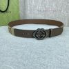 This wide waistband with a width of 4.0 cm is adorned with classic double G details, reminis ibe4i587