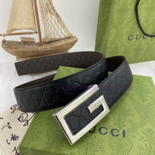 Gucci men's floral leather belt 40mm double-sided imported top layer leather compression can yr1o39ql - Image 9