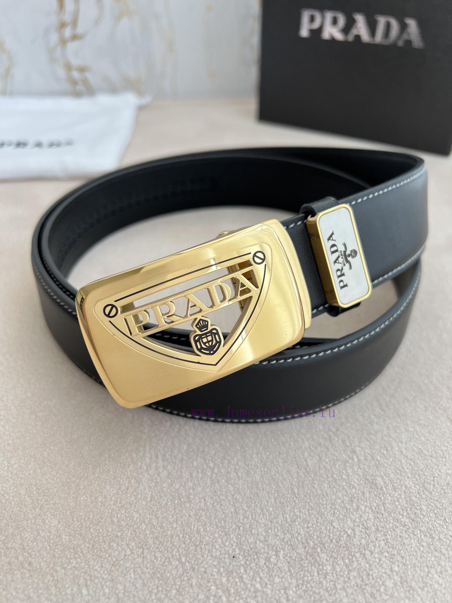 Prada PRADA Belt Automatic BeltAutomatic belt, classic hollow pure steel material automatic 9drog9xb