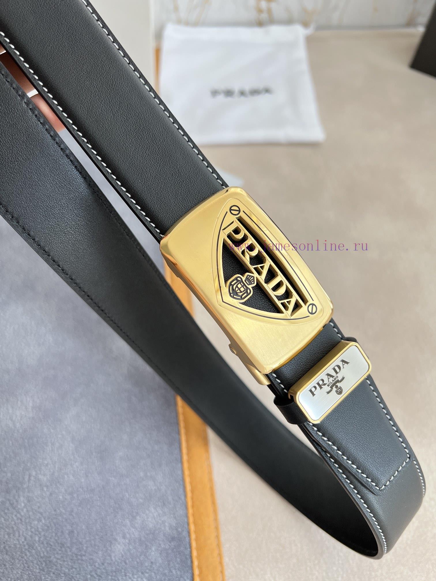 Prada PRADA Belt Automatic BeltAutomatic belt, classic hollow pure steel material automatic 9drog9xb - Image 5