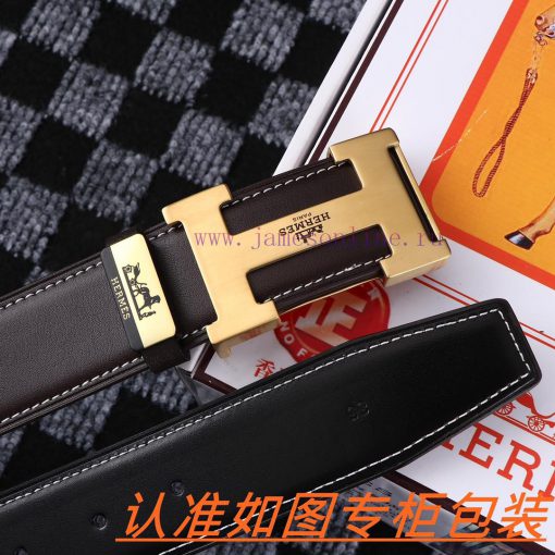 Men's belt HermesMen's leather belt is made of 100% head layer cowhide, ensuring that the 24 q46r60py - Image 6