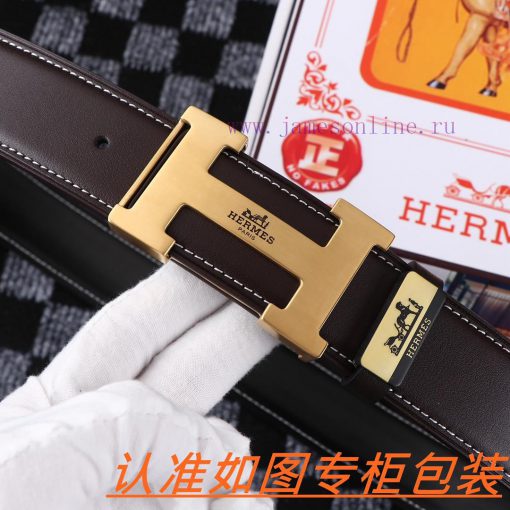 Men's belt HermesMen's leather belt is made of 100% head layer cowhide, ensuring that the 24 q46r60py - Image 8
