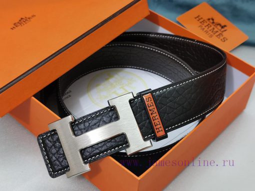 HERMES. HermesElephant leather pattern men's leather waist belt with a width of 3.8cm. The b ntt7qy6g
