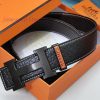 HERMES. HermesElephant leather pattern men's leather waist belt with a width of 3.8cm. The b mkpg6u7n