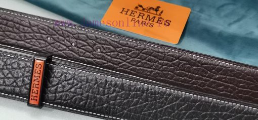 HERMES. HermesElephant leather pattern men's leather waist belt with a width of 3.8cm. The b ntt7qy6g - Image 6