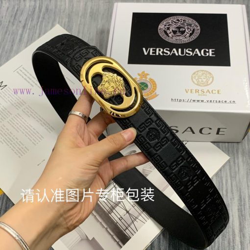 Beauty Head VersaceBelt and waistband single-sided use quality 100% cowhide embossed 24k pur oo03imi0 - Image 2