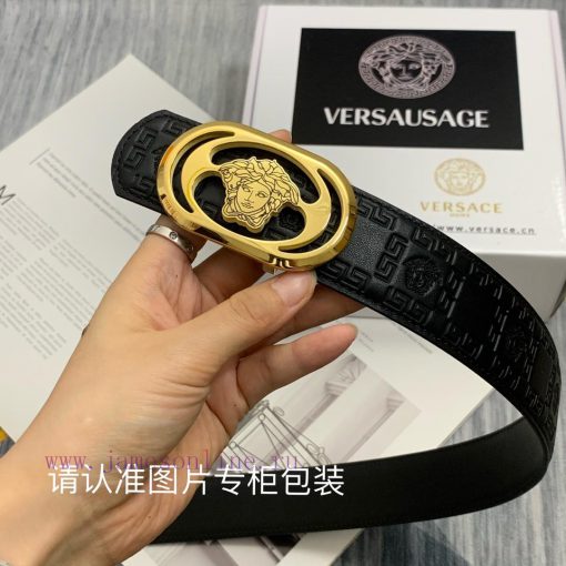 Beauty Head VersaceBelt and waistband single-sided use quality 100% cowhide embossed 24k pur oo03imi0 - Image 6