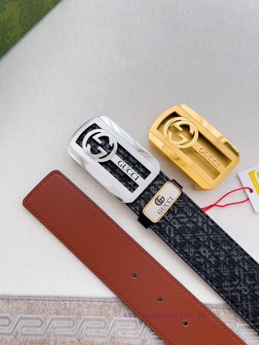 Gucci Gucci Belt ️ BeltHanging buckle, pure steel material buckle head, top layer cowhide, p vx9eih69 - Image 10