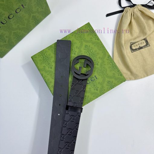 Reproduction version of imported original leather belt with first layer leather for men's bu 7s3u35s9 - Image 9