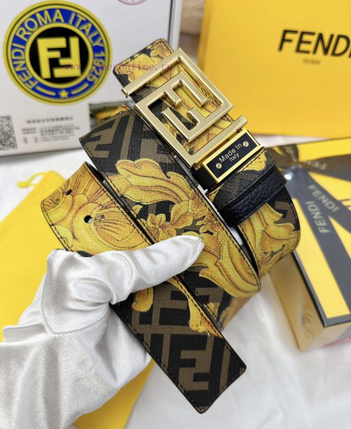 Belt FENDI Fendi ReproductionThe waistband is made of 100% cowhide, ensuring a double-layer wrnv0f25 - Image 3