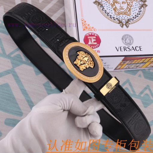 Belt belt Versace cowhide beltMen's belt material: 100% head layer cowhide belt, guaranteed 79zx49ak - Image 3