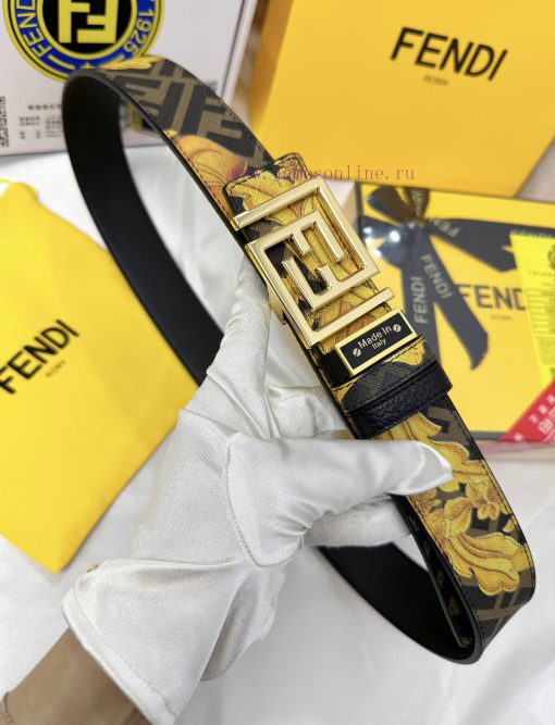 Belt FENDI Fendi ReproductionThe waistband is made of 100% cowhide, ensuring a double-layer wrnv0f25 - Image 4