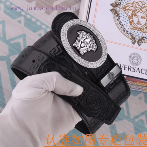 Belt belt Versace cowhide beltMen's belt material: 100% head layer cowhide belt, guaranteed 6avj132t - Image 4