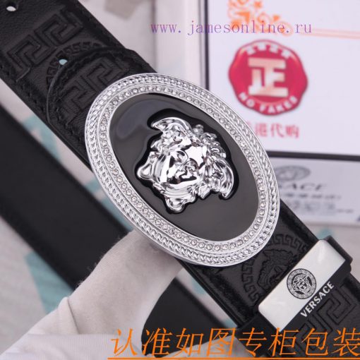 Belt belt Versace cowhide beltMen's belt material: 100% head layer cowhide belt, guaranteed 6avj132t - Image 6