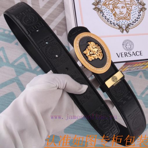 Belt belt Versace cowhide beltMen's belt material: 100% head layer cowhide belt, guaranteed 79zx49ak - Image 7