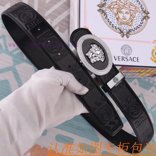 Belt belt Versace cowhide beltMen's belt material: 100% head layer cowhide belt, guaranteed 6avj132t - Image 7