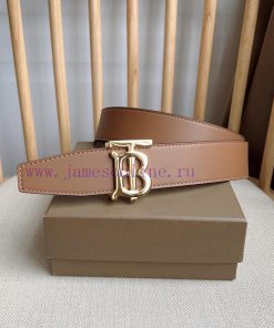 Burberry TB Exclusive Logo Pattern Italian Leather Belt with Versatile Two tone Design, Belt dk4ol6uf