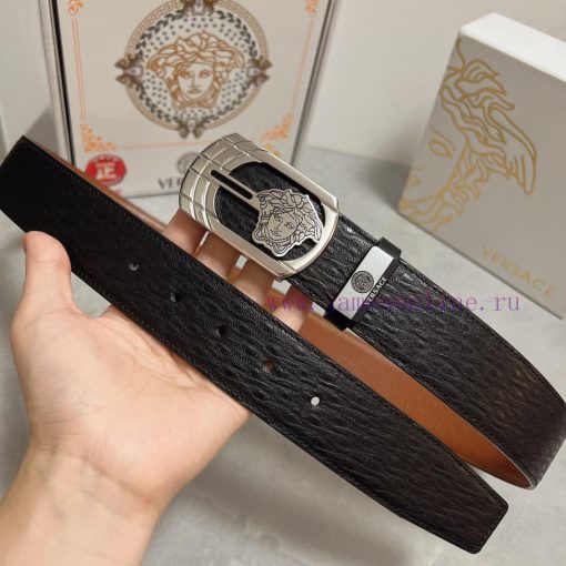 Versace. VersaceMaterial: Leather Belt with 100% Head Layer. The leather belt is guaranteed qf315v7c - Image 5