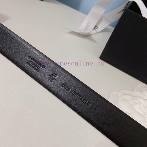 Chanel 𝗖𝗛𝗔𝗡𝗘𝗟 Double sided top layer calf leather belt, width 3.0cm, Euro size 75-100 ti224j3e - Image 5