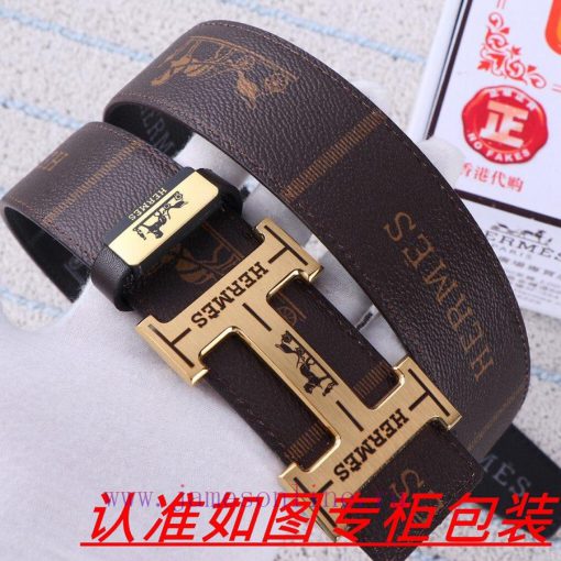 Hermes Belt ️ BeltThe material is made of 100% top layer cowhide, ensuring that 24k pure ste taiho77d - Image 4
