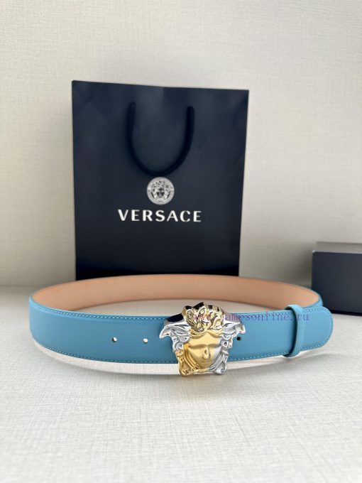 Width 4.0cm Versace This soft belt is adorned with colorful 3D Medusa belt buckle, which can 53di31dx