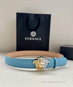 Width 4.0cm Versace This soft belt is adorned with colorful 3D Medusa belt buckle, which can 13mpwltc