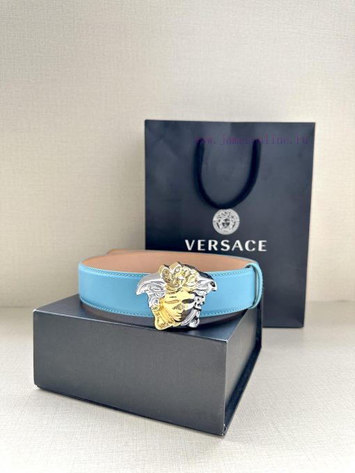 Width 4.0cm Versace This soft belt is adorned with colorful 3D Medusa belt buckle, which can 53di31dx - Image 5