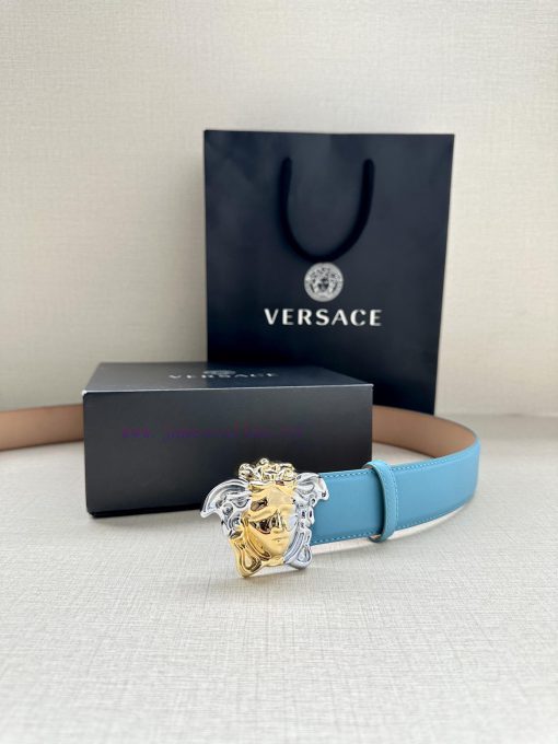 Width 4.0cm Versace This soft belt is adorned with colorful 3D Medusa belt buckle, which can 53di31dx - Image 6