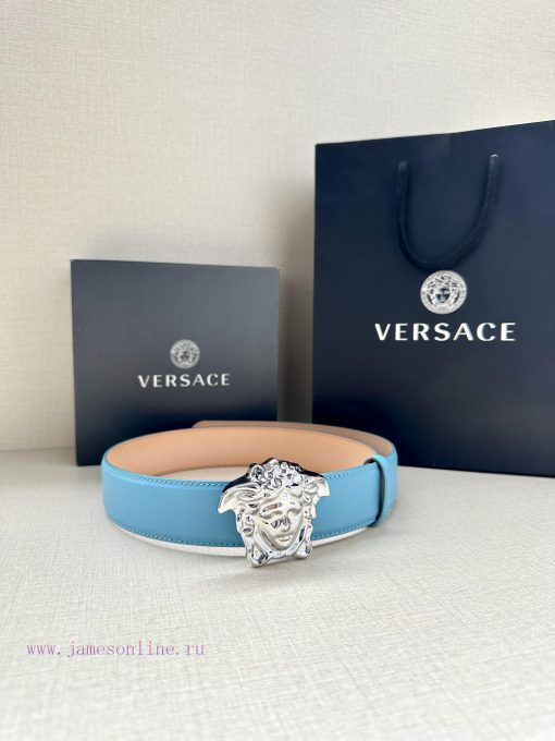 Width 4.0cm Versace This soft belt is adorned with colorful 3D Medusa belt buckle, which can 53etmwnw - Image 7