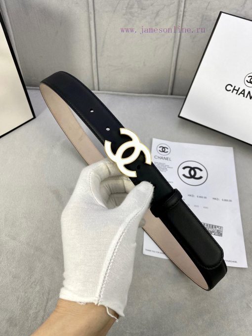 Width 3.0cm Chanel Women's Classic Belt and Strap New Smooth Inner Lining Matte Cowhide Silv qq941t1i