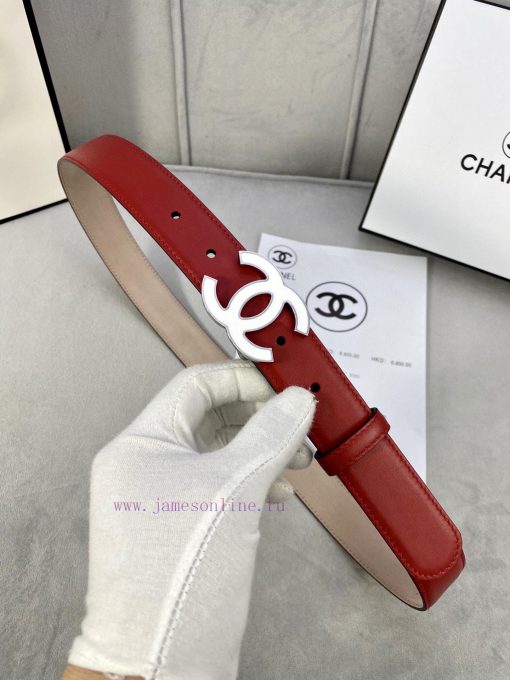 Width 3.0cm Chanel Women's Classic Belt and Strap New Smooth Inner Lining Matte Cowhide Silv a2xwalb1 - Image 2