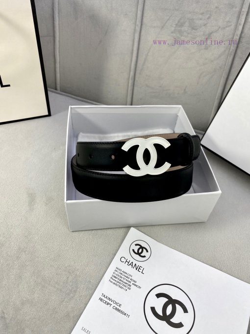 Width 3.0cm Chanel Women's Classic Belt and Strap New Smooth Inner Lining Matte Cowhide Silv qq941t1i - Image 5