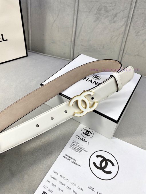 Width 3.0cm Chanel Women's Classic Belt and Strap New Smooth Inner Lining Matte Cowhide Silv h9dkd5bs - Image 7