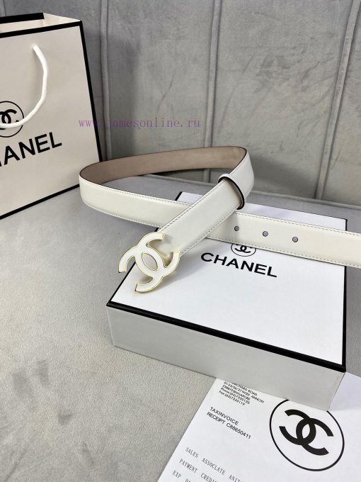Width 3.0cm Chanel Women's Classic Belt and Strap New Smooth Inner Lining Matte Cowhide Silv h9dkd5bs - Image 8
