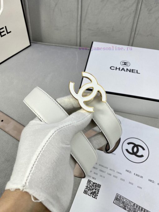 Width 3.0cm Chanel Women's Classic Belt and Strap New Smooth Inner Lining Matte Cowhide Silv h9dkd5bs - Image 9