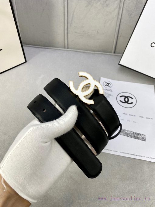 Width 3.0cm Chanel Women's Classic Belt and Strap New Smooth Inner Lining Matte Cowhide Silv qq941t1i - Image 9