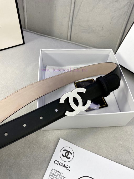 Width 3.0cm Chanel Women's Classic Belt and Strap New Smooth Inner Lining Matte Cowhide Silv qq941t1i - Image 10