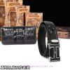 Real crocodile belt+walletDouble piece wooden box with accompanying picturesHERMES Belt+Wall 2jjp8sv5