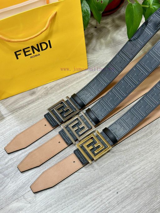 FENDL 38mm wide double-sided original calf leather with a single ruthenium palladium plated f4cxew81