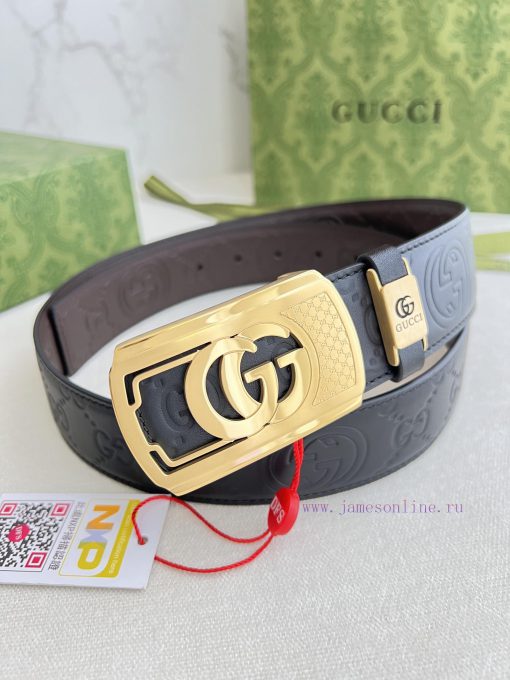 Gucci Gucci Belt ️ BeltHanging buckle, pure copper material buckle head, top layer cowhide, qkyvrrll - Image 5