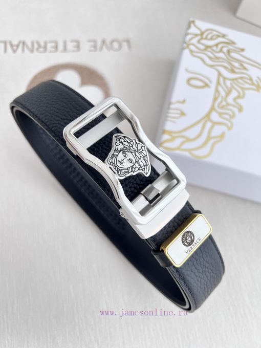 Versace Versace. ️ Belt and belt automatic beltAutomatic belt, classic head buckle made of p thbws844 - Image 3