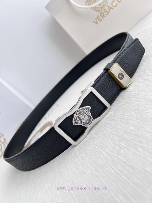 Versace Versace. ️ Belt and belt automatic beltAutomatic belt, classic head buckle made of p thbws844 - Image 4