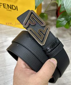 FENDL 40MM wide double-sided original calf leather with a single ruthenium palladium plated h7cdrw91