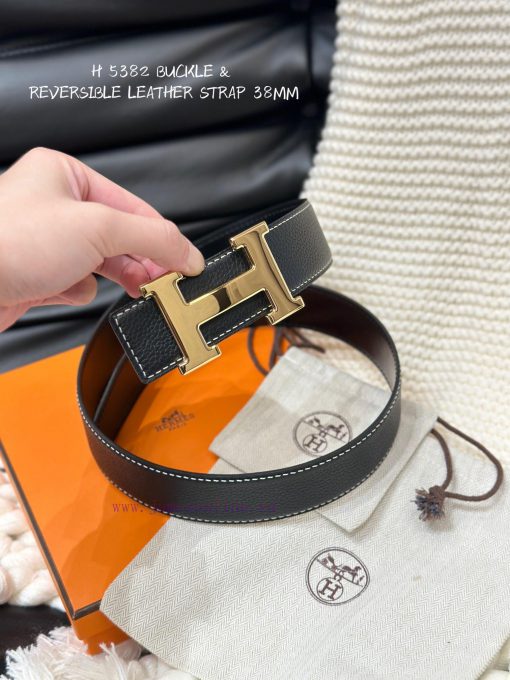 Hermes. HermesFull set of men's genuine leather waist belt with a width of 3.8cm. Original b wys3docb