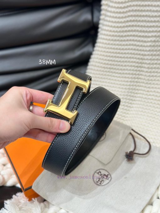 Hermes. HermesFull set of men's genuine leather waist belt with a width of 3.8cm. Original b wys3docb - Image 4
