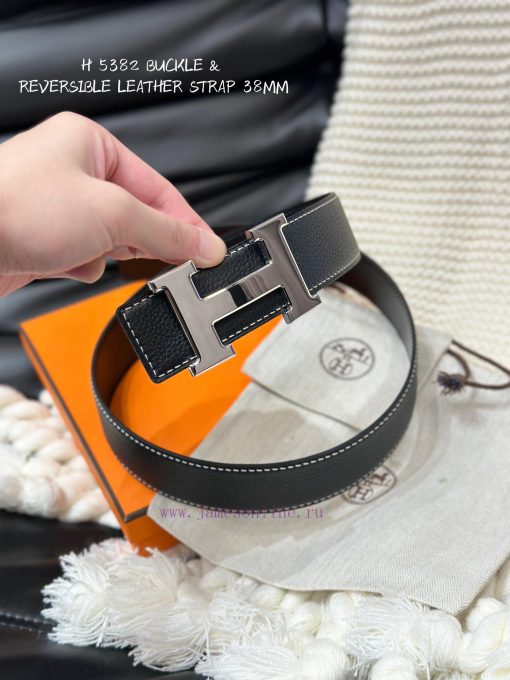 Hermes. HermesFull set of men's genuine leather waist belt with a width of 3.8cm. Original b qqny8syu - Image 2