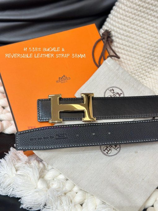 Hermes. HermesFull set of men's genuine leather waist belt with a width of 3.8cm. Original b wys3docb - Image 5